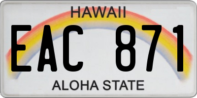 HI license plate EAC871