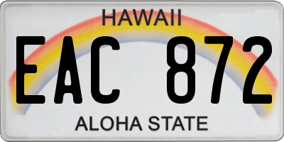 HI license plate EAC872