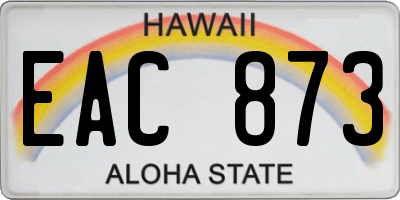 HI license plate EAC873