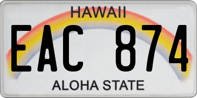 HI license plate EAC874