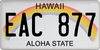 HI license plate EAC877