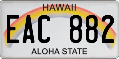 HI license plate EAC882