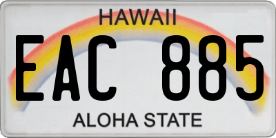 HI license plate EAC885