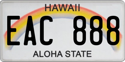 HI license plate EAC888