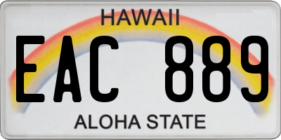 HI license plate EAC889