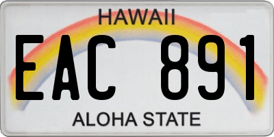 HI license plate EAC891