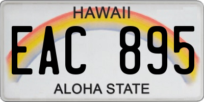 HI license plate EAC895