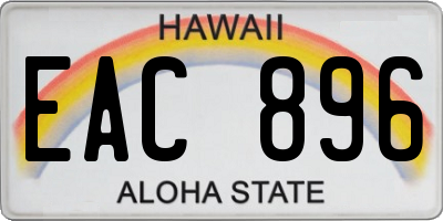 HI license plate EAC896