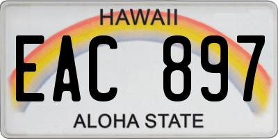 HI license plate EAC897