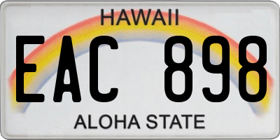 HI license plate EAC898