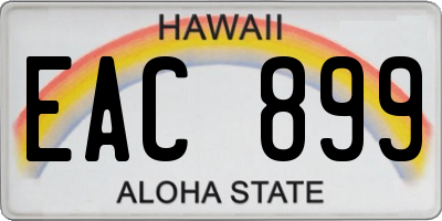 HI license plate EAC899