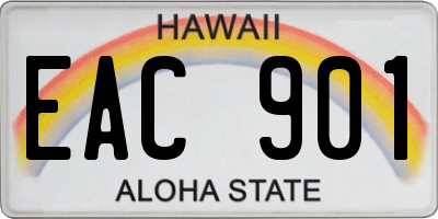 HI license plate EAC901