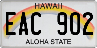 HI license plate EAC902