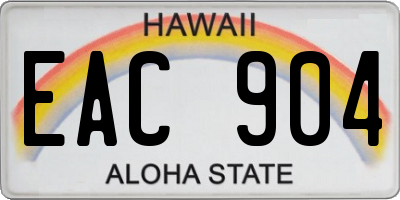 HI license plate EAC904