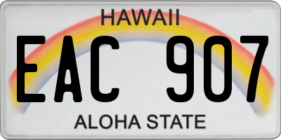 HI license plate EAC907