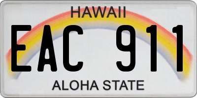 HI license plate EAC911