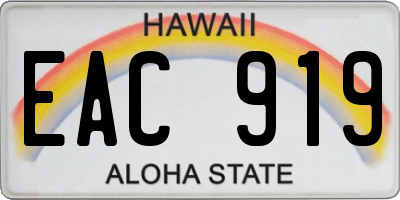 HI license plate EAC919