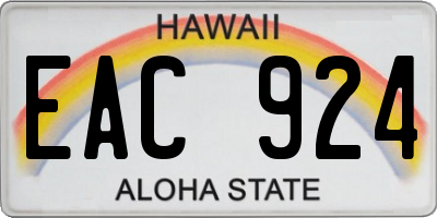 HI license plate EAC924