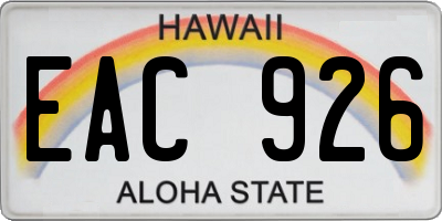 HI license plate EAC926