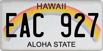 HI license plate EAC927