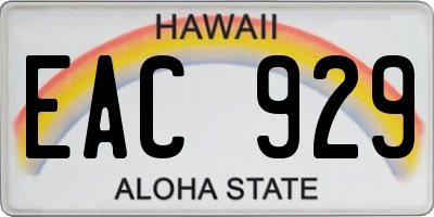 HI license plate EAC929