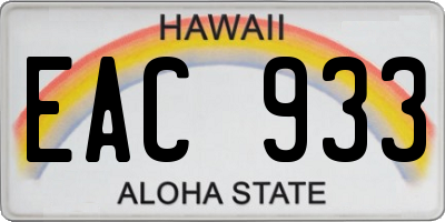 HI license plate EAC933
