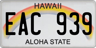 HI license plate EAC939