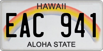 HI license plate EAC941