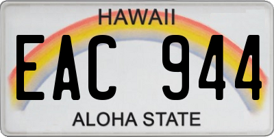 HI license plate EAC944