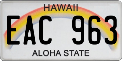 HI license plate EAC963