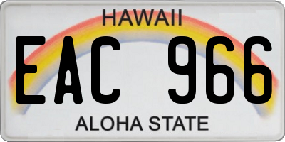 HI license plate EAC966