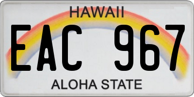 HI license plate EAC967
