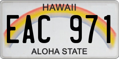 HI license plate EAC971