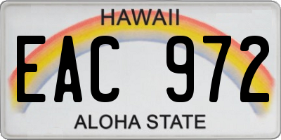 HI license plate EAC972