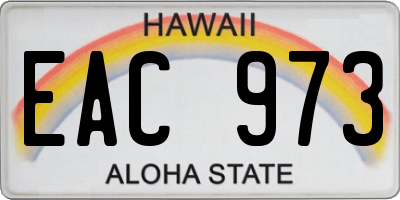 HI license plate EAC973