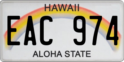 HI license plate EAC974