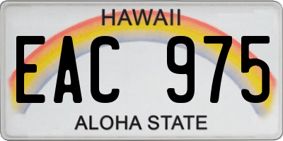 HI license plate EAC975