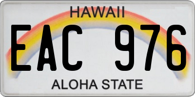 HI license plate EAC976