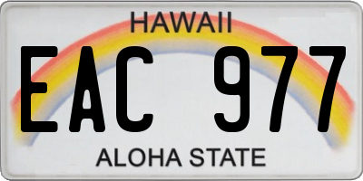 HI license plate EAC977