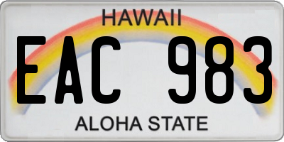 HI license plate EAC983