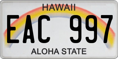 HI license plate EAC997