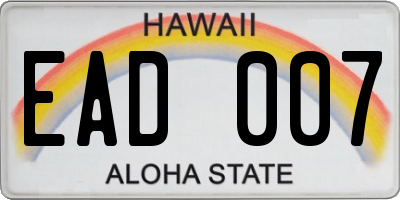 HI license plate EAD007