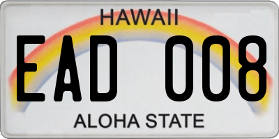 HI license plate EAD008