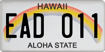 HI license plate EAD011