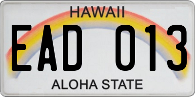 HI license plate EAD013