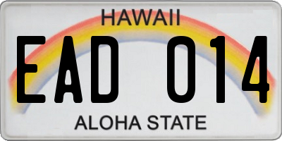 HI license plate EAD014