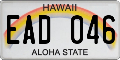 HI license plate EAD046