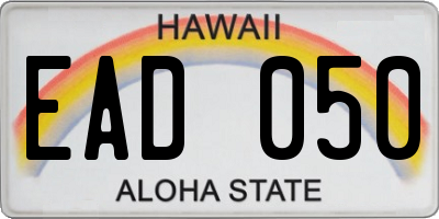 HI license plate EAD050