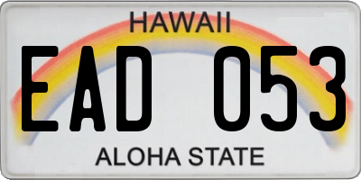 HI license plate EAD053