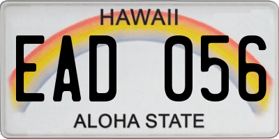 HI license plate EAD056